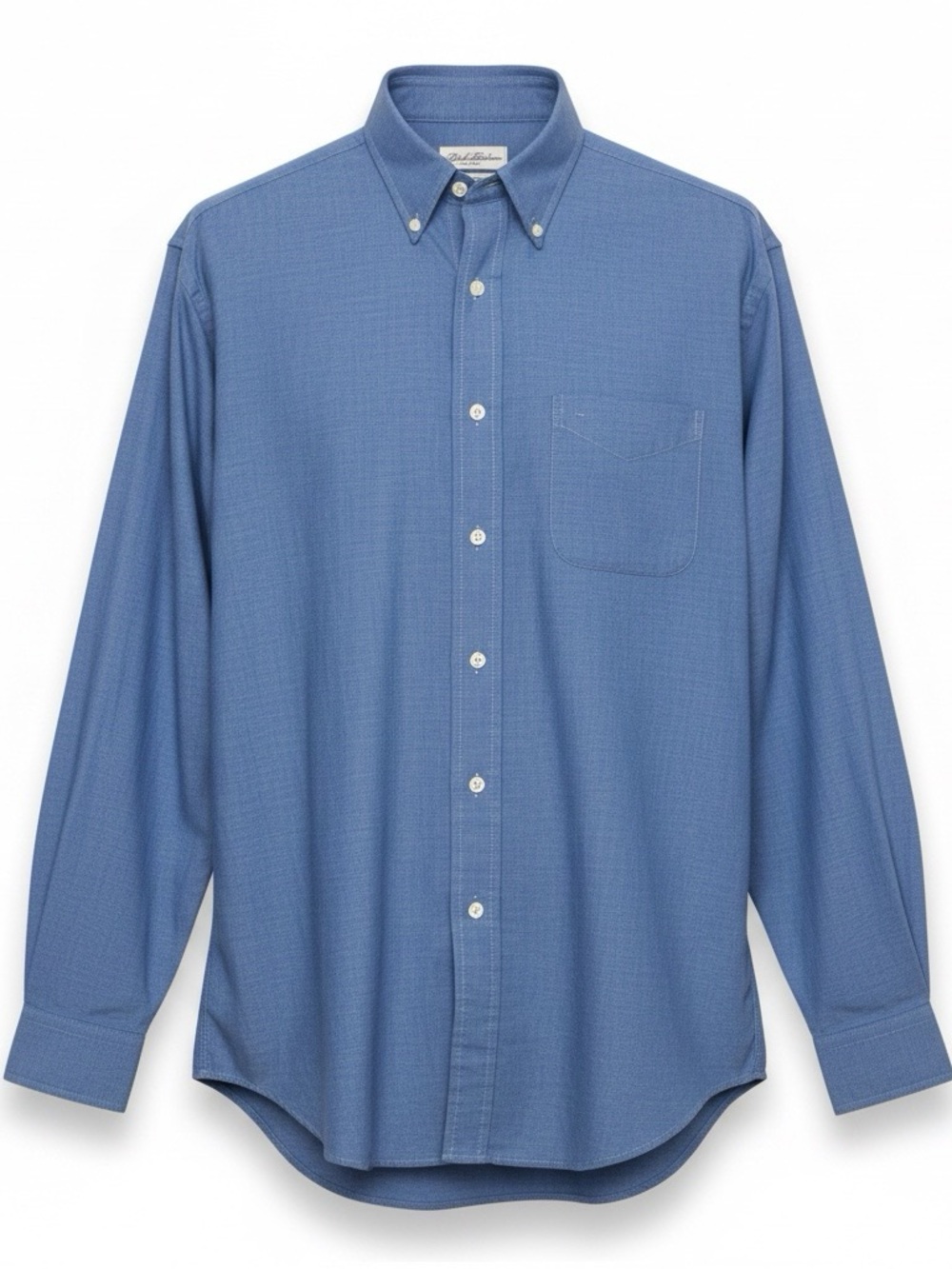 Brooks Brothers Shirt Men's 17-34 Blue Oxford Button Down Long Sleeve